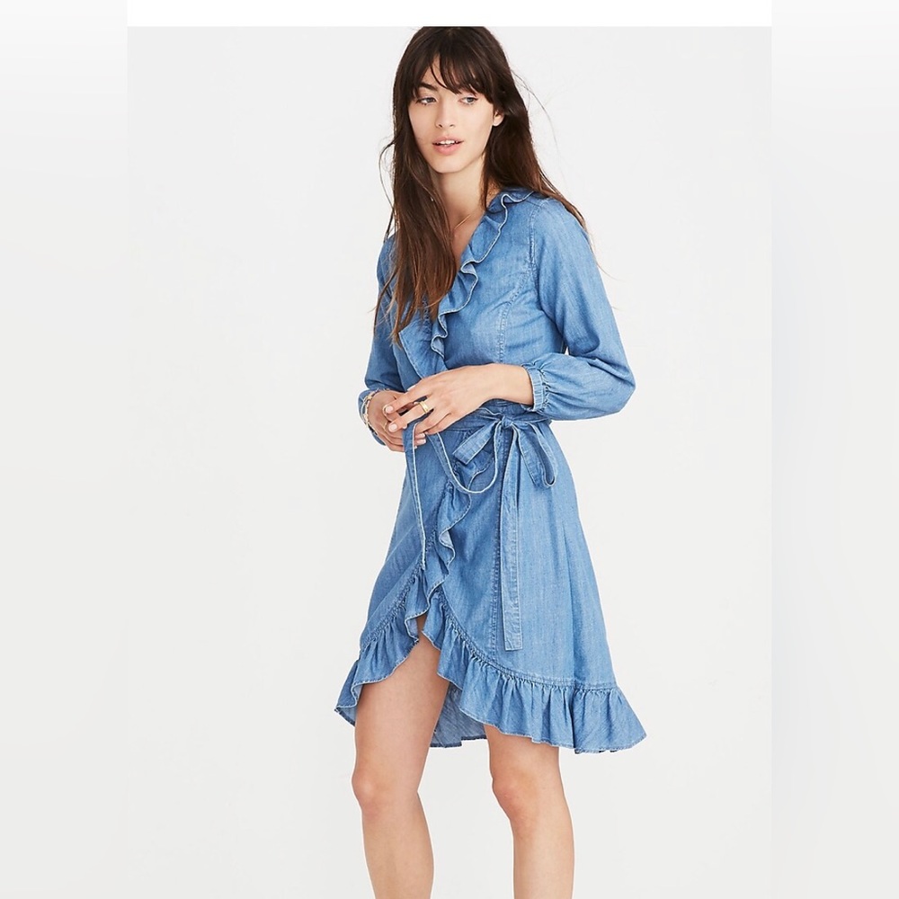 MADEWELL ruffle wrap dress